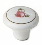 Laurey 2042 1 1 / 2インチ磁器ノブホワイトwith Flowers