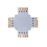 LEDテープ用 分岐コネクタ 分岐 4分岐 連結コネクタと簡単接続 12V RGB 5050SMD用 延長 RGB用 マルチカラー対応 直角 四方 90度 X字 十字 クロス コネクタ / コネクタ 