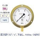 タスコ 圧力計 G1／4インチ 下出し 100φ つば付 TA148-335