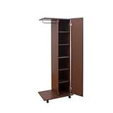 ミラー付きハンガーラック　ダークブラウン色　NS-JO0009