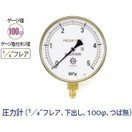 タスコ 圧力計 1／4インチフレア 下出し 100φ つば無 TA147F-350