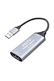 シズカウィル HDMI USB3.0 キャプチャ ビデオキャプチャー データ転送 HD画質録画 HD1080P 4K ゲーム録画 ビデオ録画 ライブ配信 ミラーリング パソコン PC 日本語取扱説明書付き 10cm グレー 1個入り