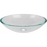 Aqua真鍮cc152ガラスBasinガラスBasin 20 " x 15 " x 5 – 1 / 2 "楕円形クリスタルクリアBasin