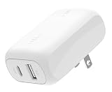 Belkin USB充電器 42W (30W USB-C + 12W USB-A) PPS対応 PD3.1 急速充電 iPhone17,16～12/ iPad/Androidスマホ・タブレット各種対応 折り畳みプラグ ホワイト WCB009dqWHJP