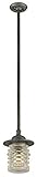 Troy Lighting Watson 8.25"W 1-Light Outdoor Pendant - Charred Zinc Finish with Clear Pressed Glass [
