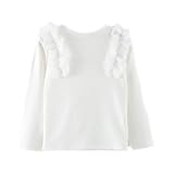 enchante petit(アンシャンテ プティ) キッズ 子供 もっちりチュールフリルデザインカットソー ≪全8色≫ 120cm #ホワイト