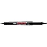 三菱鉛筆:uni 水性顔料マーカープロッキーツイン細字 黒 PM120T.24 型式:PM120T.24