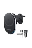 Anker Prime Wireless Car Charger (MagGo, AirCool, Pad) ブラック Qi2 25W対応 ワイヤレス充電器 車 エアコン口取り付け MagSafe対応 iPhone 17シリーズ iPhone Air 対応. 60Wカーチャージャー同梱 スマホホルダ