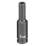 Grey Pneumatic GRE905MDS .25in. Drive 6 Point Metric Deep Impact Socket 5mm