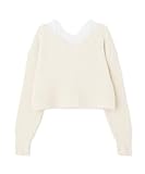 [ジル バイ ジルスチュアート] レースキリカエVネックリブニット レディース