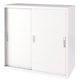 【アウトレット品】【新品】単体書庫　33式　スチール引違い　幅880×奥行400×高さ880　ホワイト色　UO-F351