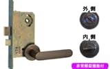 美和ロック 木製ドア用レバーハンドル錠 非常開装置付表示装置／サムターン BS51mm 扉厚33-41mm セラミックブロンズ WLA20-8 CB