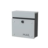 ヤマソロ 壁掛けポスト 窓付き 郵便受け A4 メール便対応 ダイヤル錠 Porte ポルテ (グレー, 壁掛け単品) 73-937