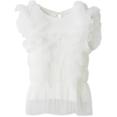 Amazon | [フレイ アイディー] ラッフルチュールノースリブラウス