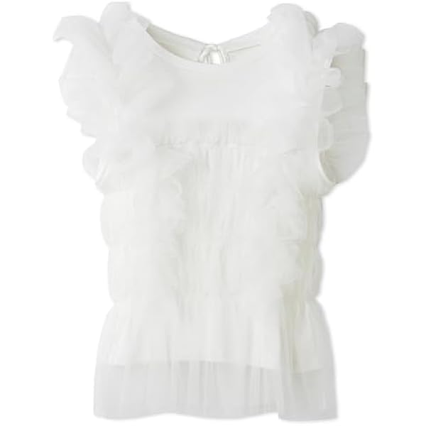 Amazon | [フレイ アイディー] ラッフルチュールノースリブラウス