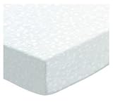SheetWorld Fitted Stroller Bassinet Sheet - White On White Floral Stems - Made In USA by sheetworld