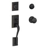 Schlage F62-ADD-716-GEO Aged Bronze Addison Double Cylinder Handleset with Georgian knob by Schlage 