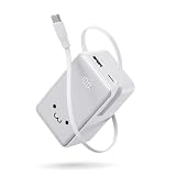 エレコム モバイルバッテリー 35W 10000mAh リール式 PD対応 残量表示 2ポート Type-C Type-A しろちゃん EC-C55LWF