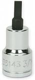 Williams 35143 3/16 High Polish Chrome Black Bit Socket [並行輸入品]