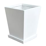 樹脂製軽量ポット(植木鉢/プランター) セラフィ スクエア型/42cm 穴有り/受皿付 ホワイト(白) 〔ガーデニング用品/園芸〕