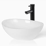 【混合水栓付き】おしゃれ 洗面ボウル 415*340*145mm 洗面ボールセット 置き型 洗面台 手洗い鉢 白陶器製 手洗い器 トイレ 手洗いボウル 洗面鉢 （楕円形）