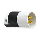 Hubbell HBL2311S Locking Safety Shroud Plug 20 amp 125V L5-20P Black and White [並行輸入品]