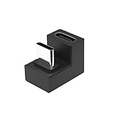 USB C 180度アダプター U字型 3.1 USB Cアダプター 30gbps USB Type Cオス-メスコネクターアダプター 100W高速充電対応 ブラック(1個入り)