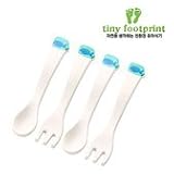 Tiny FootPrint★くじらスプーンフォーク4Pセット★竹繊維★BPA FREE★ベビー [並行輸入品]
