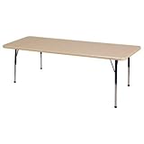 ECR4Kids 30" x 72" Rectangular Activity Table, Standard Legs w/ Ball Glides (Maple Top/Black Legs) [