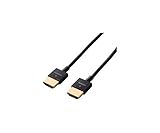 エレコム CAC-HD14SS15XBK HDMIケーブル 1.5m 4K 金メッキ 【 TV プロジェクター 等対応】 タイプA・19ピン - タイプA・19ピン イーサネット対応 スーパースリム RoHS指令準拠 HEC ARC対応 ブラック ブラック