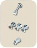 Briggs Plumbing Products Sayco 3 Handle Tub and Shower Faucet with Unions Chrome [並行輸入品]