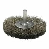 Weiler 804-17978 Stem Mounted Crimped Wire Wheel, 3 Diameter, 1/4, 0.008 Stainless Steel, 20000 rpm 