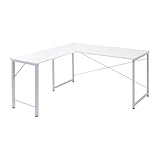 サンワダイレクト L字デスク 幅140cm 奥行150cm モニターアーム対応 ゲーミングデスク ホワイト 102-DKF00549W