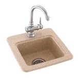 Swaoi|#Swanstone BS01515.091 15-In X 15-In Solid Surface Bar/Prep Sink 1-Hole, Barley, [並行輸入品]