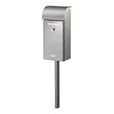 郵便ポスト 郵便受け スタンド型 Feel シルバー 鍵付き ダイヤル錠 扉の仕様:左勝手