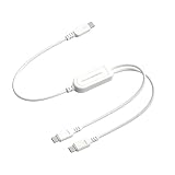 カシムラ 【PD100W対応】 2in1 USB-C 二股ケーブル 1.2m 自動分配 同時急速充電 Type-C 高耐久設計 スマホ PC対応 ホワイト AJ-680