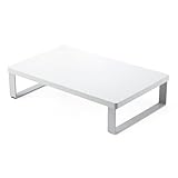 サンワダイレクト モニター台 パソコン台 幅60×奥行25×高さ9.5cm 木製 耐荷重10kg ホワイト 100-MR194W