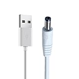 YSJJZRL ホワイト USB - DC 電源コード、USB オス - DC 5.5*2.5/5.5*2.1/4.0*1.7/3.5*1.35/2.5*0.7mm 5V 電源プラグ コネクタ (0.5M,5.5×2.5mm)