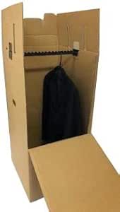 Amazon Co Jp 引越し 保管用ハンガーボックス テープ不要 組み立て式 ｋ５ｗダブル構造 個人様宅は配送不可 ダンボール 段ボール 衣装収納 ハンガーケース 梱包 箱 ホーム キッチン