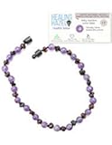 Baltic Amber Baby Teething Necklace - Pop Clasp, Amethyst With Gemstones, 11 - Reduce Drooling And T