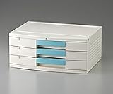 0-5347-08　トレイＢＯＸ（鍵付）３０６Ｈ　Ａ３用ブルー　４７０×３６０×２０５ｍｍ '3675