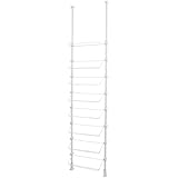 【Amazon.co.jp限定】 平安伸銅工業 突っ張りシューズラック 16足対応 ワイヤー1本棚タイプ ホワイト 幅55cm高さ190~264cm TSR-55