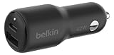 Belkin カーチャージャー 42W (30W USB-C x 1, 12W USB-A x 1) 車載充電器 USB PD対応 急速充電 PPS対応 USB-IF認証 iPhone/iPad/Android対応 ブラック CCB005qcBK