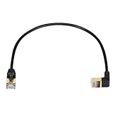 SinLoon 90度Cat8イーサネットケーブル、高速40Gbps 2000Mhzネットワークケーブル、金メッキプラグSFTPケーブルCat8 RJ45コネクタゲームLAN ケーブル、ゲームPC PS Xboxモデム(Down 0.3M/1FT)