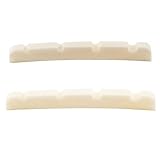 Musiclily 42mmベースボーンナット弦溝加工済み牛骨ナット4弦ベース用、42x3.2x44.8mm (2個入)