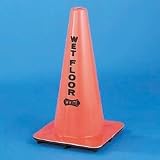 Impact Wet Floor Cone, Bright Orange with Black WET FLOOR Warning on Two Sides,18 inch High -- 1 eac