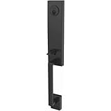 Schlage FCT58-CEN カスタムセンチュリーキーエントリーシングルシリンダーハーフプレートハンドル、マットブラック