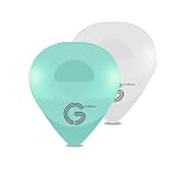 GIMI 光るギターピック カラーギターピック 薄型 タッチ発光 高感度LED 電池交換が簡単 長時間使用可能 耐久性 繊細な触感 滑り止め設計 ポータブルピックケース付き アコギ用 エレキギター用 ベース用 (白+緑, 0.58mm)