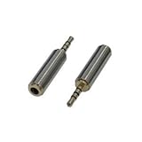 （まとめ）変換名人 AVプラグ 3.5mm（メス） to 2.5mm（オス）4極 AV／35J-25PT【×20セット】