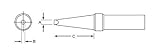 Weller Single Flat Tip - 0.62 in Tip Length - 0.125 in Tip Width - Single Flat Tip Shape - 0.032 in 